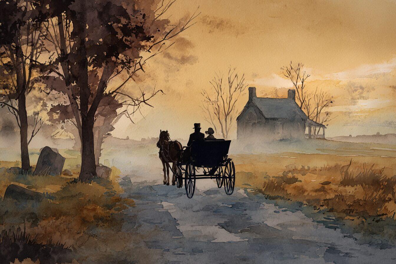 Because I could not stop for Death by Emily Dickinson Artistic Representation