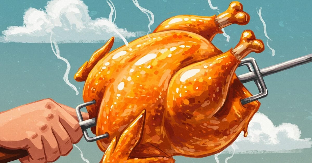 London is Full of Chickens on Electric Spits by Peter Porter visual representation